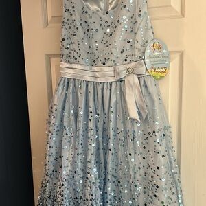 American Princess Blue Sequin Kids Dress